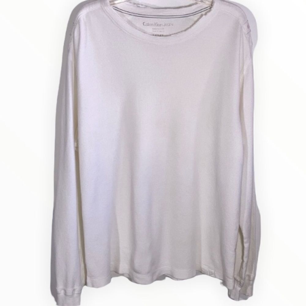 Calvin Klein Mens Distressed Thermal Shirt